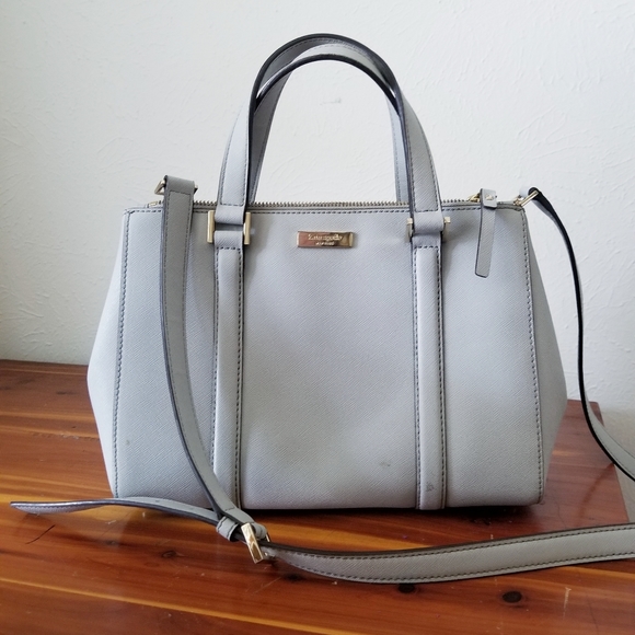 kate spade Handbags - Kate Spade Grey Leather Crossbody Satchel Purse